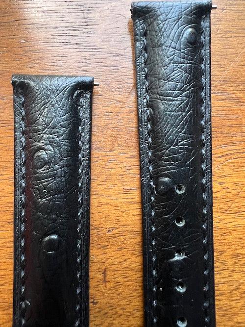 Bracelet Eclat en simili-cuir façon autruche noir