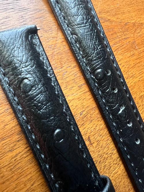 Bracelet Eclat en simili-cuir façon autruche noir