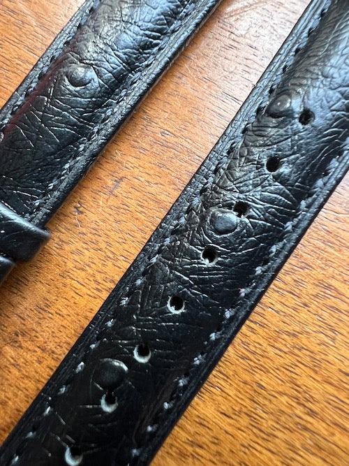Bracelet Eclat en simili-cuir façon autruche noir