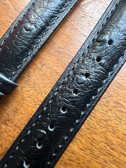 Bracelet Eclat en simili-cuir façon autruche noir