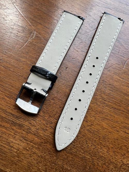 Bracelet Eclat en simili-cuir façon autruche noir