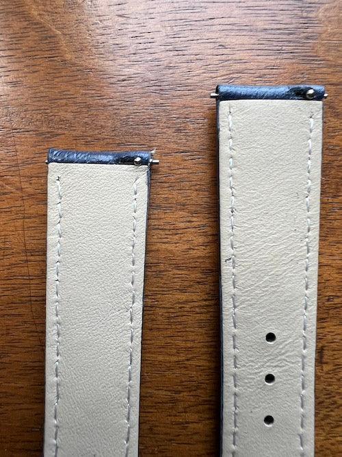 Bracelet Eclat en simili-cuir façon autruche bleu foncé