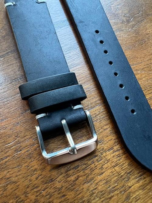 Bracelet Rustic Trek en cuir façon vieilli noir