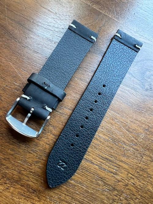 Bracelet Rustic Trek en cuir façon vieilli noir