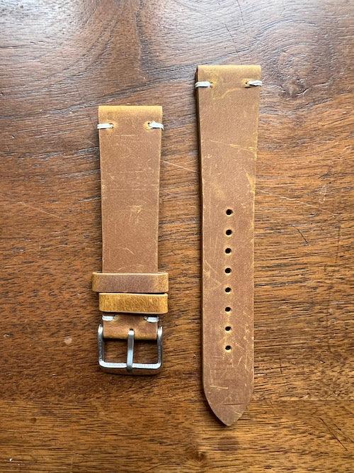 Bracelet Rustic Trek en cuir façon vieilli marron clair