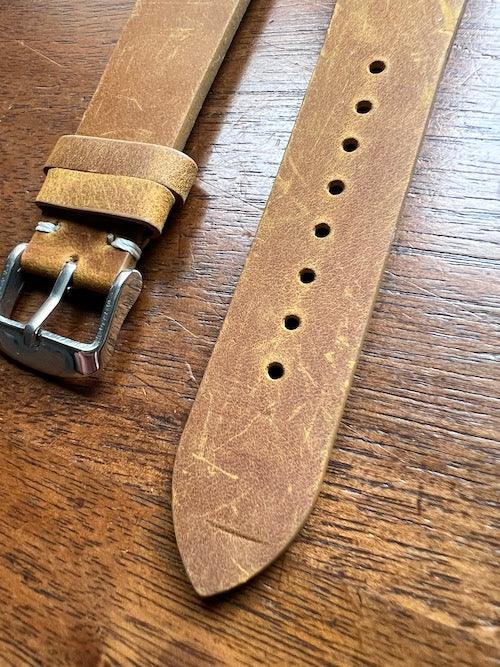 Bracelet Rustic Trek en cuir façon vieilli marron clair