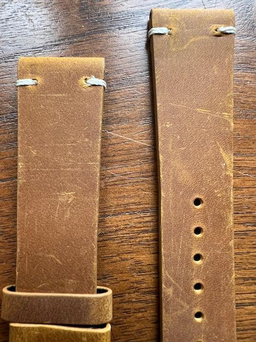 Bracelet Rustic Trek en cuir façon vieilli marron clair