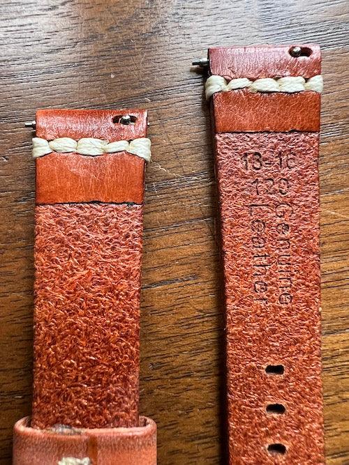 Bracelet Sunburst en cuir façon vieilli marron orangé