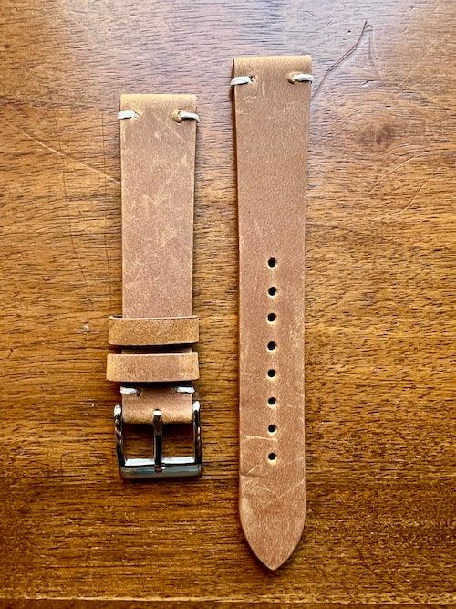 Bracelet Rustic Trek en cuir façon vieilli marron clair