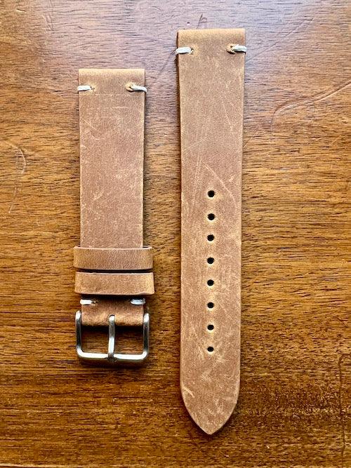 Bracelet Rustic Trek en cuir façon vieilli marron clair