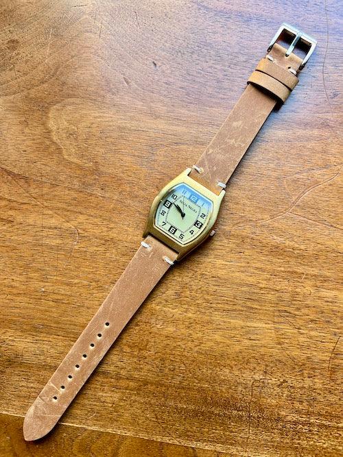 Bracelet Rustic Trek en cuir façon vieilli marron clair