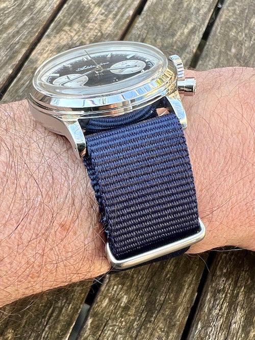 Bracelet NATO en nylon balistique bleu foncé