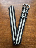 Bracelet NATO en nylon balistique noir et beige