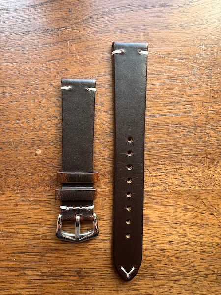 Bracelet Héritage Signature en cuir marron foncé