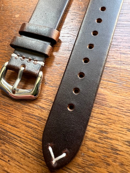 Bracelet Héritage Signature en cuir marron foncé