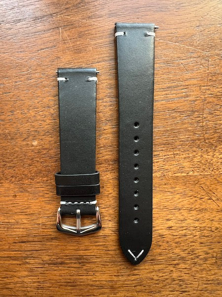 Bracelet Héritage Signature en cuir noir