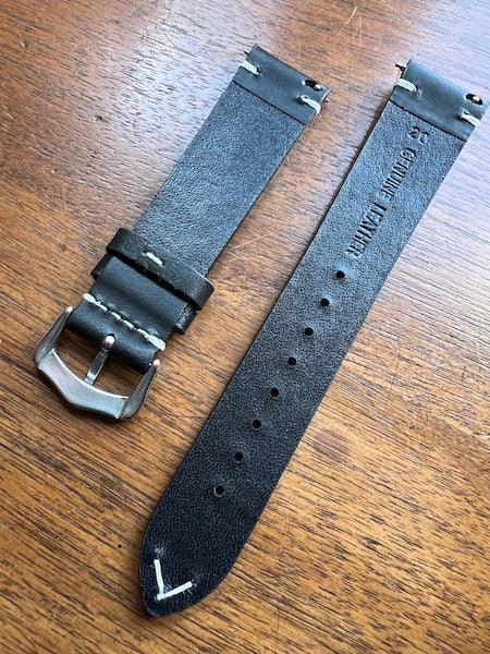 Bracelet Héritage Signature en cuir noir