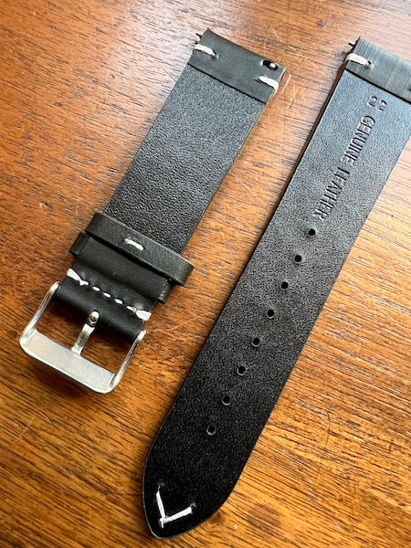 Bracelet Héritage en cuir noir