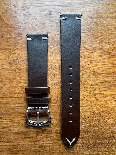 Bracelet Héritage Signature en cuir marron foncé