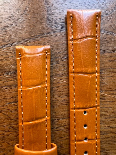 Bracelet Timeless en simili-cuir façon croco marron clair