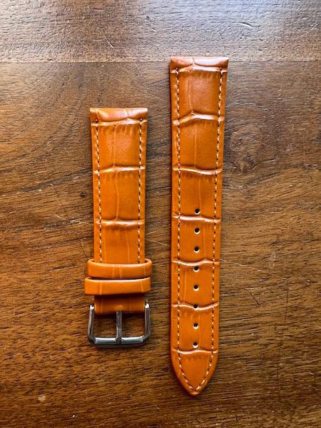 Bracelet Timeless en simili-cuir façon croco marron clair