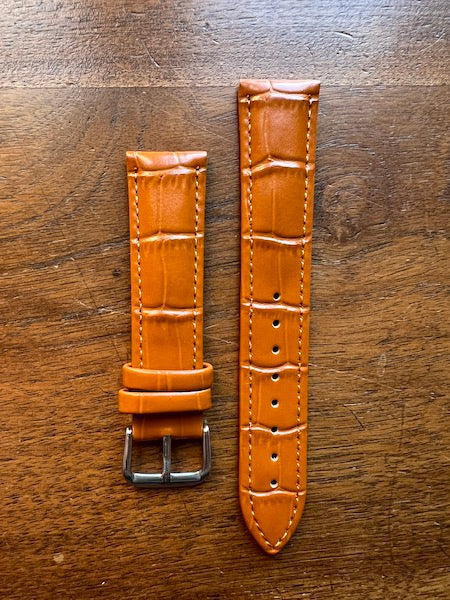 Bracelet Timeless en simili-cuir façon croco marron clair