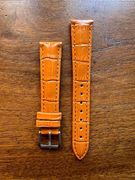 Bracelet Timeless en simili-cuir façon croco marron clair