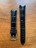 Bracelet Timeless en simili-cuir façon croco noir