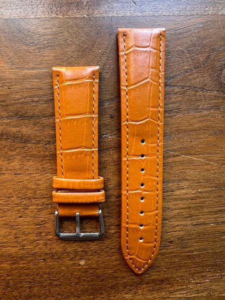 Bracelet Timeless en simili-cuir façon croco marron clair