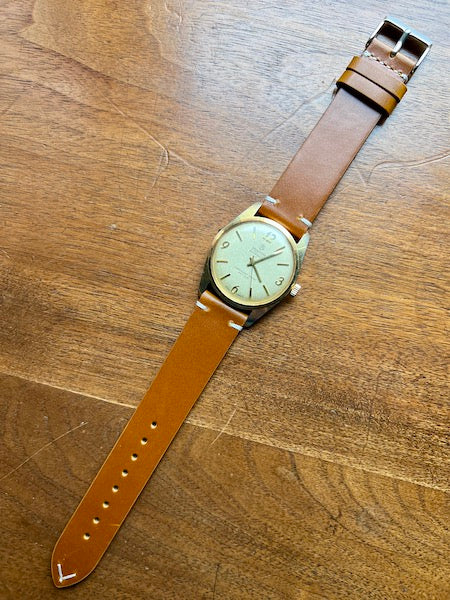 Bracelet Héritage en cuir marron cognac