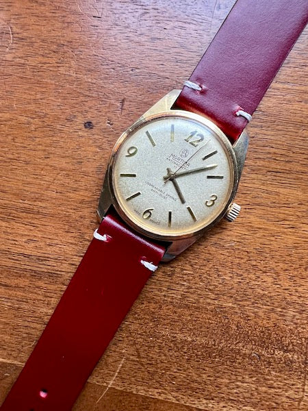 Bracelet Héritage en cuir rouge foncé