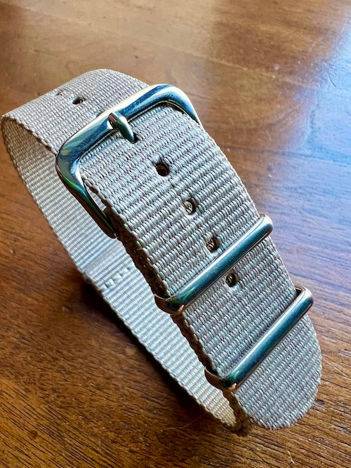 Bracelet NATO en nylon balistique beige clair