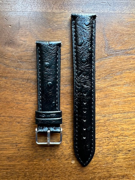 Bracelet Eclat en simili-cuir façon autruche noir