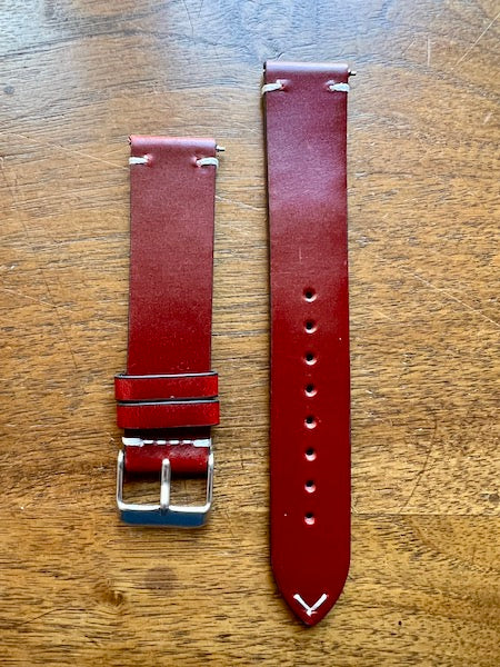 Bracelet Héritage en cuir rouge foncé