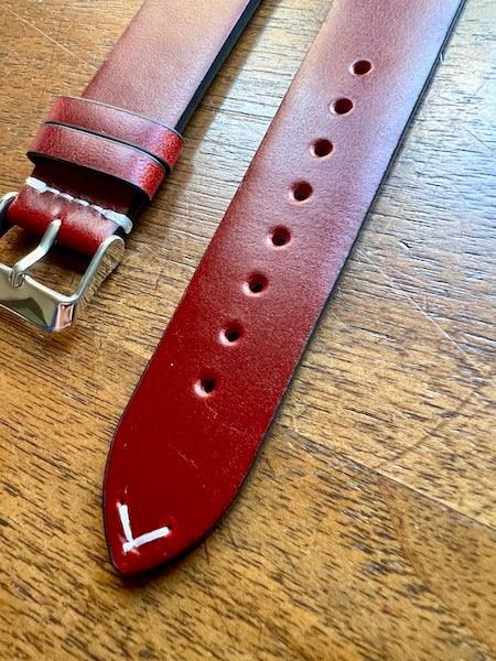 Bracelet Héritage en cuir rouge foncé