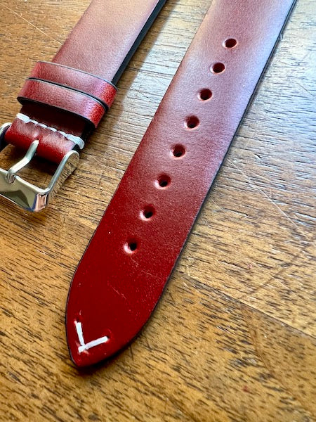 Bracelet Héritage en cuir rouge foncé