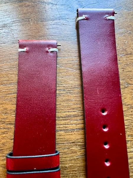 Bracelet Héritage en cuir rouge foncé