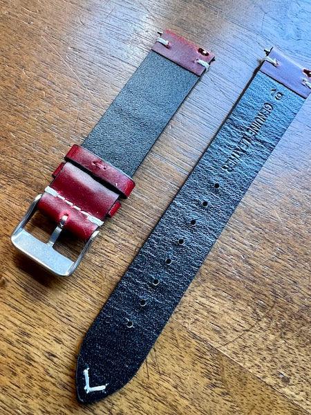 Bracelet Héritage en cuir rouge foncé