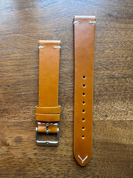 Bracelet Héritage en cuir marron cognac