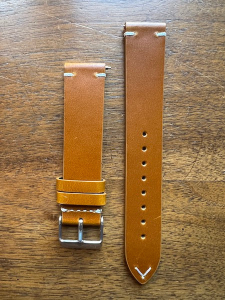 Bracelet Héritage en cuir marron cognac