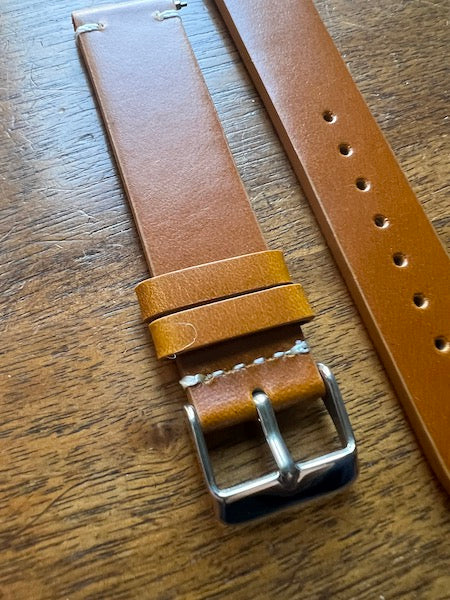 Bracelet Héritage en cuir marron cognac