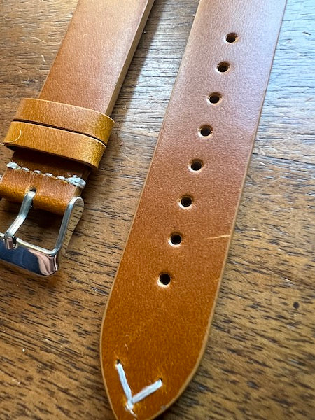 Bracelet Héritage en cuir marron cognac