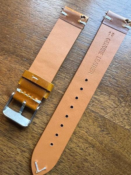 Bracelet Héritage en cuir marron cognac