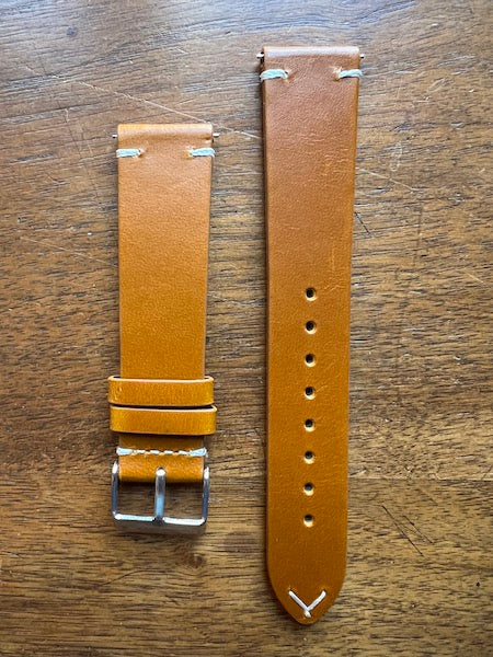 Bracelet Héritage en cuir marron cognac