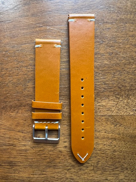 Bracelet Héritage en cuir marron cognac