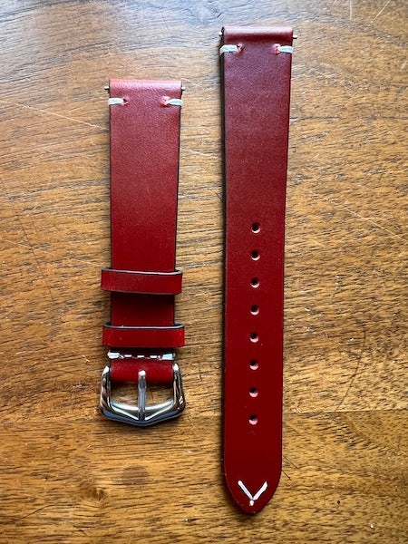 Bracelet Héritage Signature en cuir rouge foncé