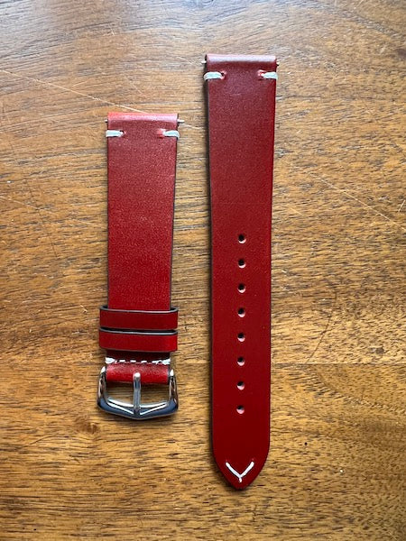 Bracelet Héritage Signature en cuir rouge foncé