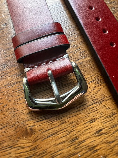 Bracelet Héritage Signature en cuir rouge foncé