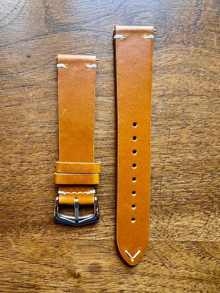 Bracelet Héritage Signature en cuir marron cognac
