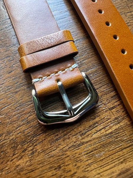 Bracelet Héritage Signature en cuir marron cognac